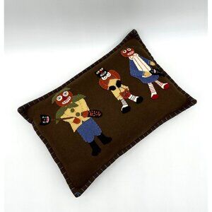 Vintage Bethany Lowe Halloween Pillow Decorative Throw Felt Jack O Lantern Cat